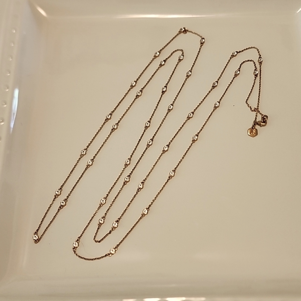 Touchstone Crystal Timeless Treasure Necklace Rose Gold